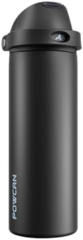 POWCAN 24 oz Insulated Water Bottle: 2-in-1 Push-Button Spout &