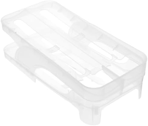 Automatic Rolling Egg Dispenser, Two Tier Plastic Fridge Organizer