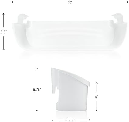 Smart Choice 240323001 Refrigerator Door Shelf Bin, Bottom, White