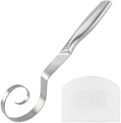 Seamless Danish Dough Whisk, 10" Stainless Steel Dutch Bread Dough