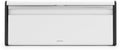 Brabantia Rectangular Fall Front Bread Box | White | Large Metal Front Opening Bread Store for Kitchen Countertop | Flat Top for Extra Storage, Magnet Closing Lid | Fits 2 Loaves