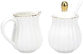 Ceramic Sugar and Creamer Set, 3-Piece Porcelain Serving Set with