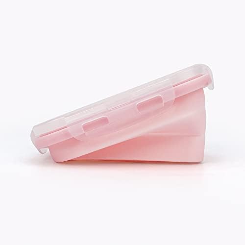 CCyanzi 3piece Collapsible Food Storage Containers with Lids, Silicone