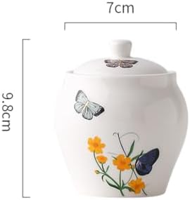 WAIT FLY Butterfly and Flower Ceramic Creamer and Sugar Bowl Set