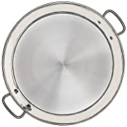 Garcima 16-inch Stainless Flat Bottom Paella Pan, 40cm