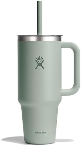 Hydro Flask Travel Tumbler with Handle, Clear Lid and Straw
