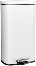 Arlopu 8 Gallon Stainless Steel Step Trash Can, White