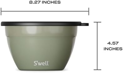 S'well Stainless Steel Salad Bowl Kit 64oz, Mountain Sage, Comes with