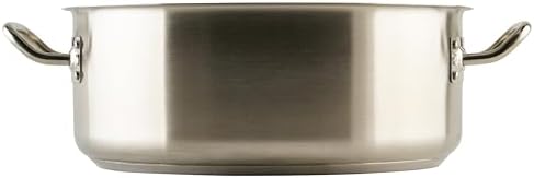 Winco 15 qt Stainless Steel Brazier Pan with Lid