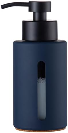 Enra Blue Soap Dispenser, 12oz Blue Glass Soap Dispenser with Pump