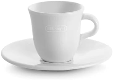 De'Longhi DLSC308 Porcelain Espresso Cup & Saucer, Set of 2,70 ml