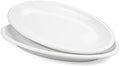 Yesland 2 Pack 16" Porcelain Large Oval Serving Plates, White Oval