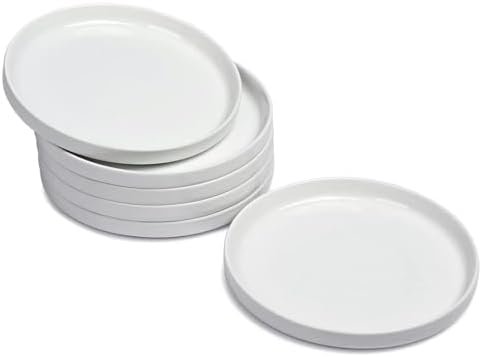 WishDeco Ceramic Appetizer Plates Set of 6, Small Dessert Plates