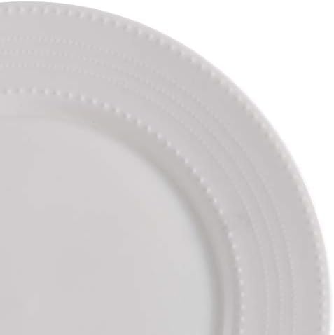 Mikasa Annabelle Bone China Dinnerware Set, 40-Piece Service for 8, White Hobnail Detail, Dinner Plates, Salad Plates, Bowls and Mugs, Dishwasher and Microwave Safe