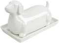 Colias Wing 3D Dachshund Shaped Ceramic Butter Dish with Lid Butter