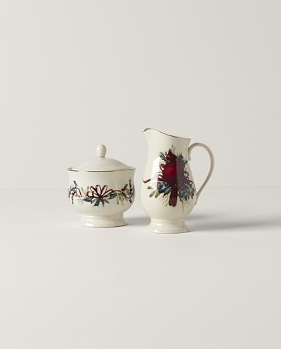 Lenox 847266 Winter Greetings Sugar & Creamer Set, Christmas & Holiday
