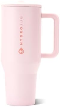 HydroJug Traveler 40oz, Insulated Tumbler with Handle & Straw, Pink