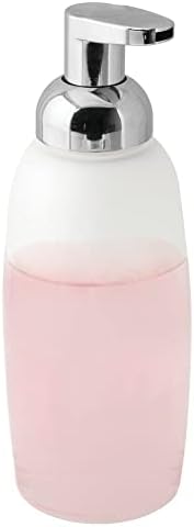 mDesign Refillable Glass Foaming Hand Soap Dispenser - Foam Soap Pump