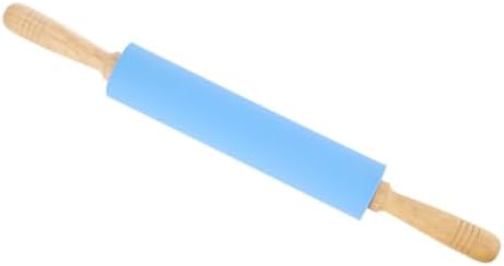 Non Stick Rolling Pin with Wood Handle Silicone Dough Roller