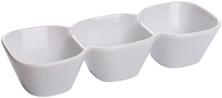 Restaurantware 18 Ounce Triple Bowl Serving Dish 1 Square Porcelain