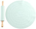 Rolling Pin Dough Mat Set,2 Pcs/Set Wood Rolling Pin Silicone Pastry