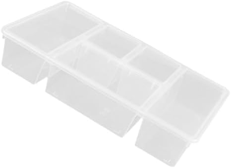 Cabilock Divided Food Storage Box with Lid, PP Refrigerator Bin