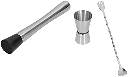 Stainless Steel Cocktail Bar Set Jigger Muddler Stirring Spoon for