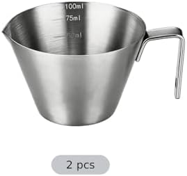 Stainless Steel Shot Cup Set, 2 Pcs Metal Measuring Cup with Scale