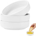 Bread Dipping Bowls Set of 3, Small Dipping Sauce Bowls, White Ceramic