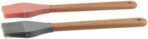 2Pcs Silicone Heat Basting Brush,Oil Brush with Wooden