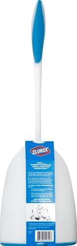 Clorox Corner Toilet Bowl Brush with Under Rim Scrubber, White