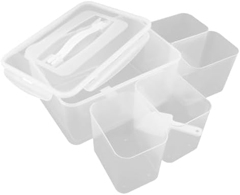 Food Storage Container with Lid and Handle L Divided Plastic