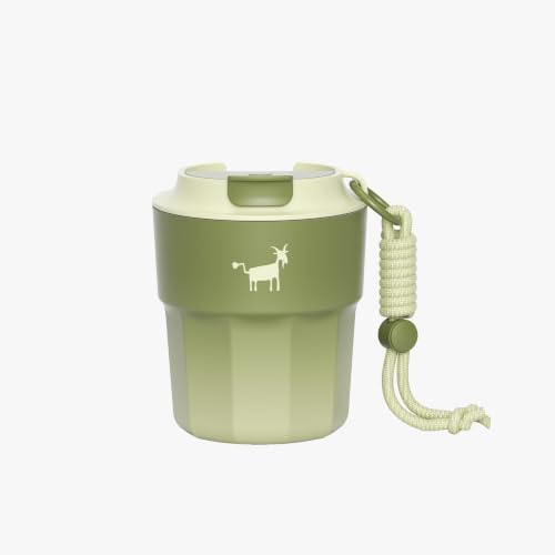 CHEERFUL GOAT Ceramic Lined Coffee Mug – Stainless Steel Travel