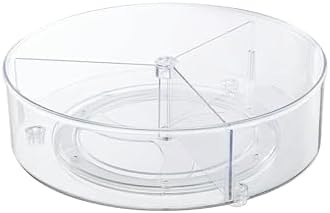11" Lazy Susan Organizer with 3 Dividers for Cabinet Pantry