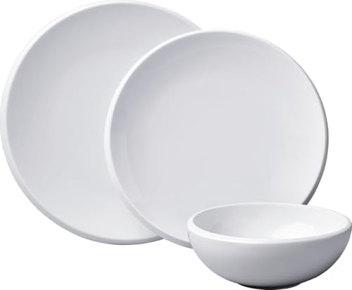 Villeroy & Boch NewMoon 12 Piece Dinnerware Set, White, Service for 4