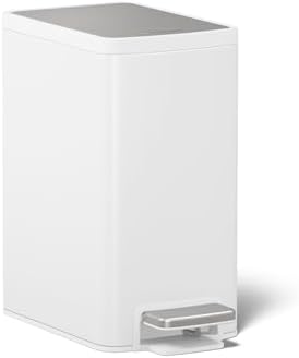 Kohler 6 Liter Stainless Steel Step Trash Can, White