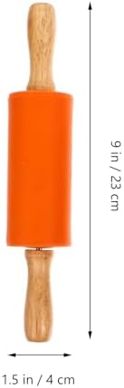 Mini Silicone Rolling Pin with Wood Handle 4pcs for Fondant and Baking