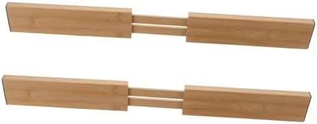 2pcs Expandable Drawer Dividers Bamboo for Kitchen Utensils Storage