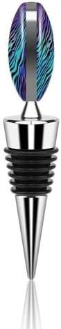 Purple Blue Green Camouflage Zebra Stripes Wine Stopper Vacuum Alloy