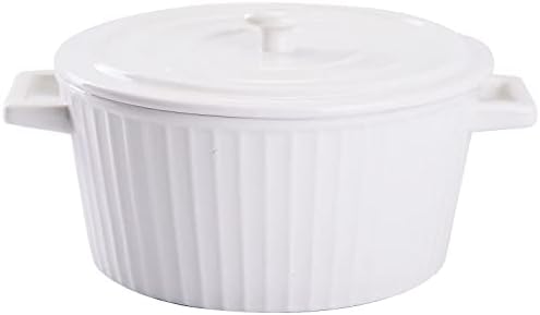 WHJY White Colorful Ceramic Casserole Dish with Lid,1 Quart Ceramic