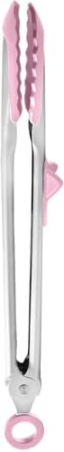 Tovolo 13-Inch Silicone-Tipped Kitchen Tongs, Pink
