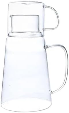 Drinking 1200ml Glass Water Jug With Cup Lid Carafe Handle