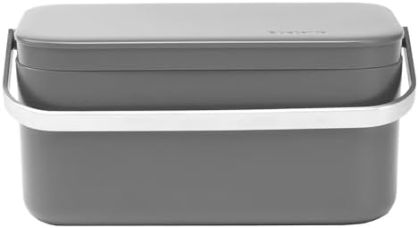 Brabantia Food Waste Caddy (0.48 Gal/Dark Gray) Kitchen Leftovers Can