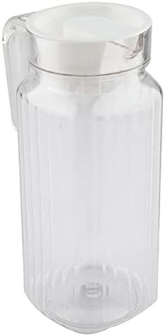 Yctze Acrylic Water Pitcher 800ml Clear Striped Jug with Lid