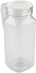 Yctze Acrylic Water Pitcher 800ml Clear Striped Jug with Lid