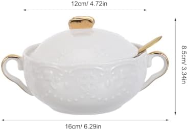 BESTOYARD Ceramic Dessert Bowl Double Handles 6.29X4.09X3.34in