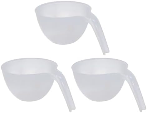 Plastic Mixing Bowls White 3 Piece Stackable with Handle