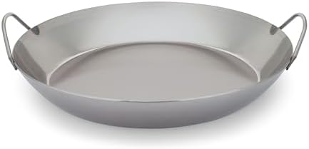 Matfer Bourgeat Black Carbon Steel Paella Pan, 17 1/2"