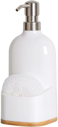 Clasin Home Kitchen Soap Dispenser with Sponge Holder, Refillable