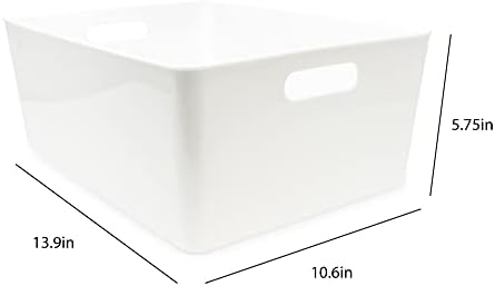 Isaac Jacobs 3-Pack XL White Storage Bin Set (13.9" x 10.6" x 5.75")